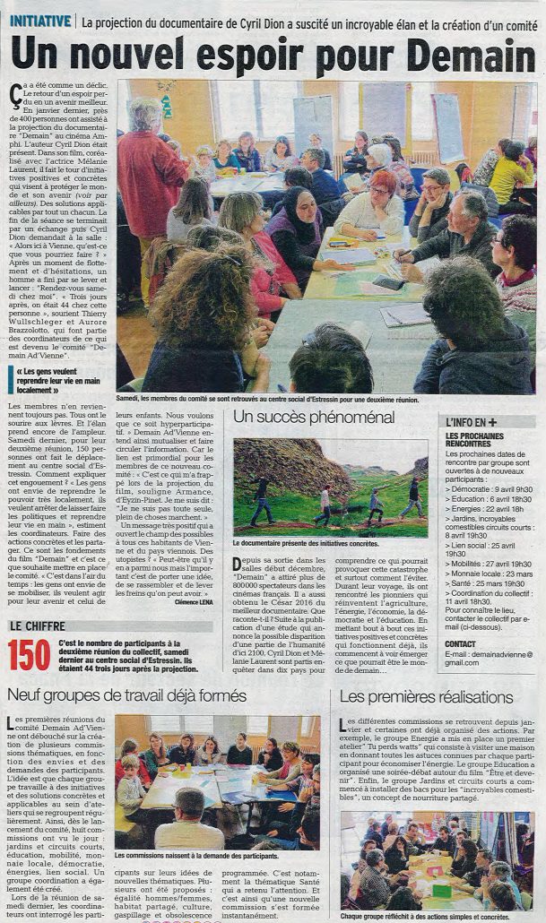 Article presse locale 15 mars 2016